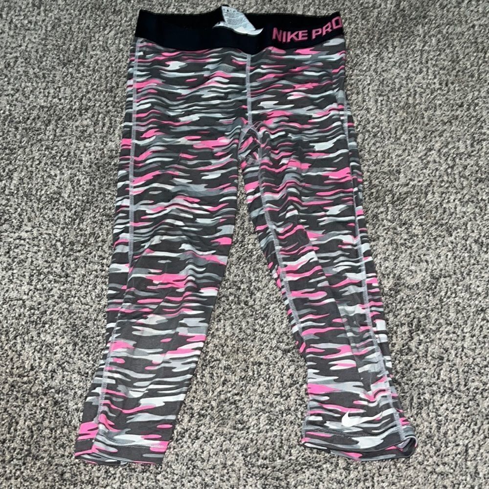 Nike Pro - Pink Gray Leggings -L